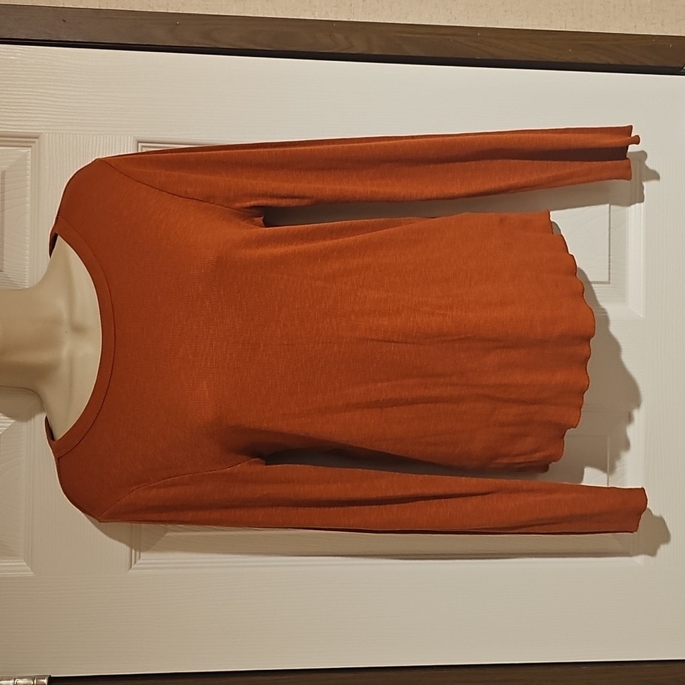 Wild Fable Rust-Orange Long Sleeve Top Women's Medium Used